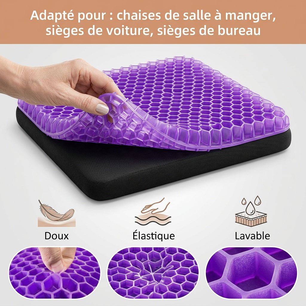 Coussin d'assise gel violet compact Airyon – vue 3