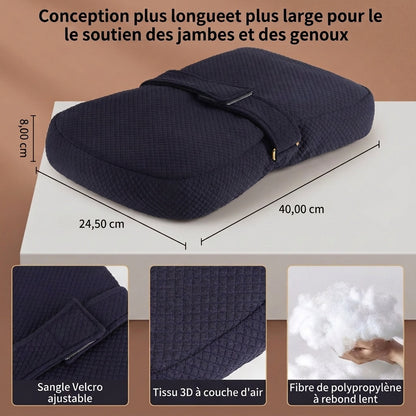 Coussin genoux long en fibre à sangle velcro Airyon – vue 2