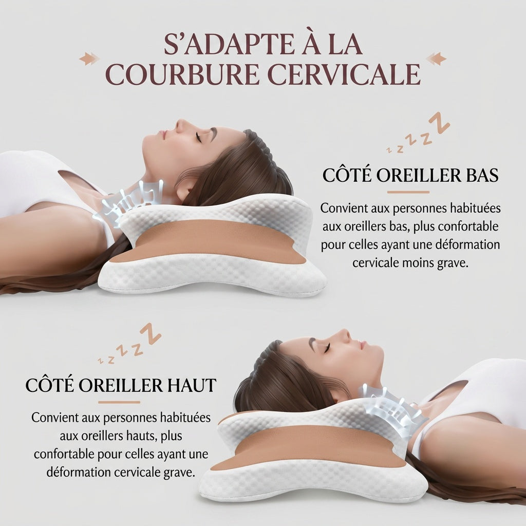 Oreiller cervical double hauteur