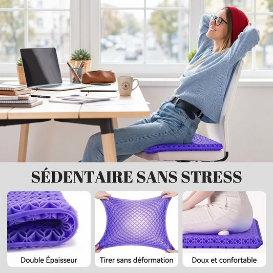 Coussin d'assise gel violet compact