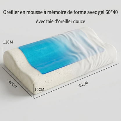 Oreiller cervical rafraîchissant à mémoire de forme