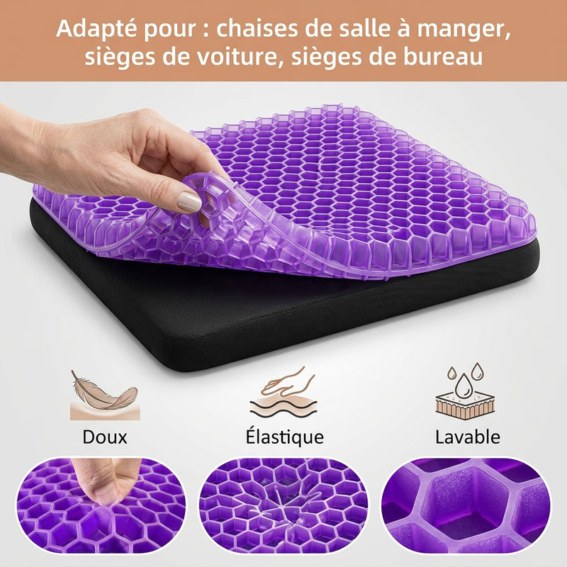 Coussin d'assise gel violet compact Airyon – vue 3