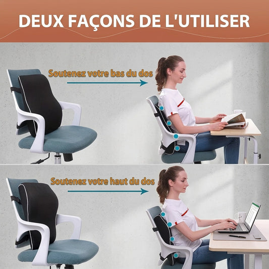 Coussin lombaire ergonomique à sangle réglable