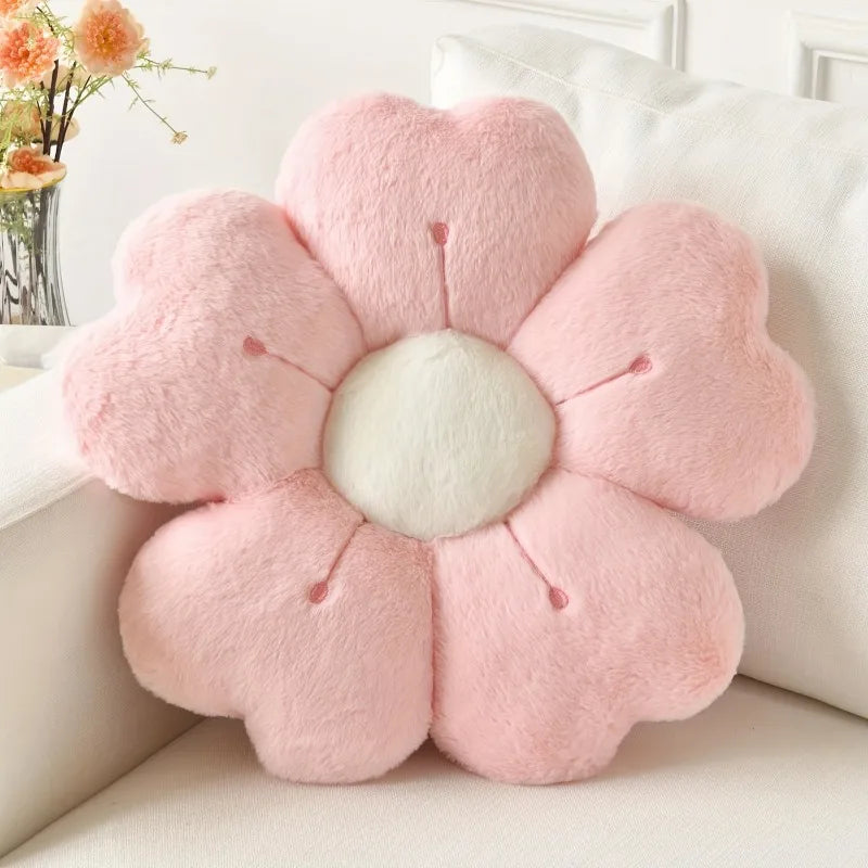 Coussin en peluche en forme de fleur