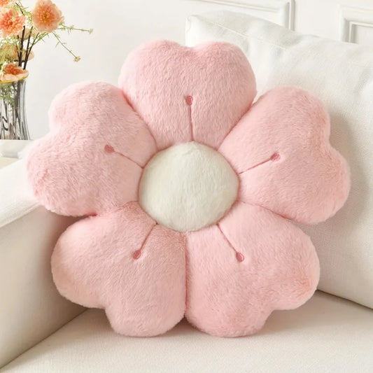Coussin en peluche en forme de fleur