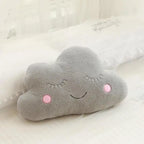 Coussin peluche nuage, étoile, lune et goutte de pluie pour enfant