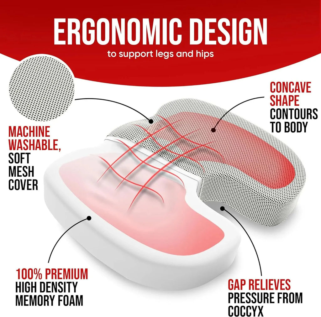 Coussin d'assise ergonomique en mousse à mémoire de forme