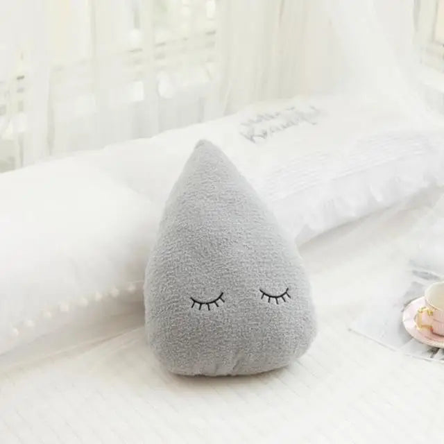Coussin peluche nuage, étoile, lune et goutte de pluie pour enfant