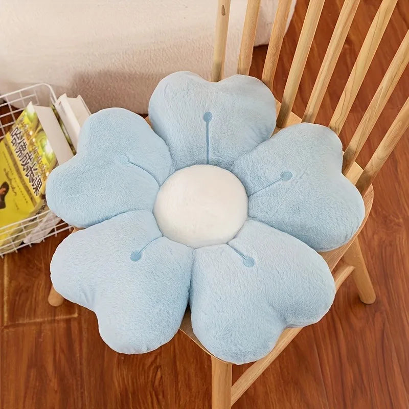 Coussin en peluche en forme de fleur