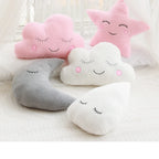 Coussin peluche nuage, étoile, lune et goutte de pluie pour enfant