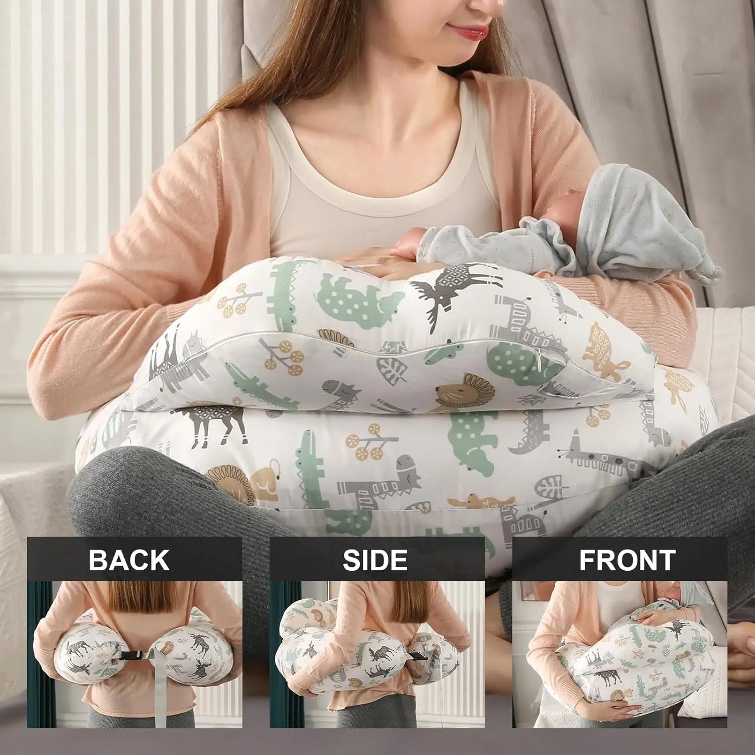 Coussin d'allaitement coton et fibre