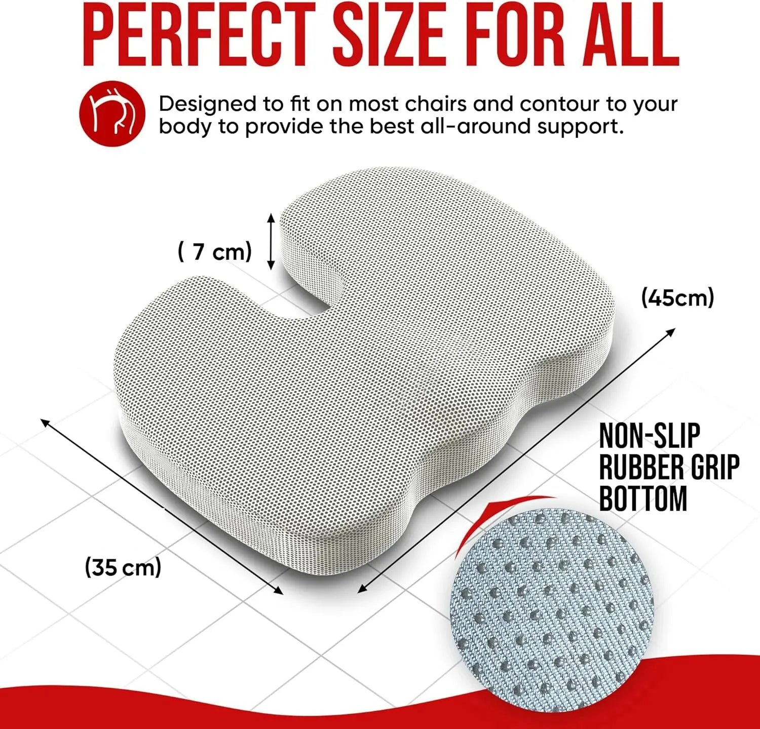 Coussin d'assise ergonomique en mousse à mémoire de forme