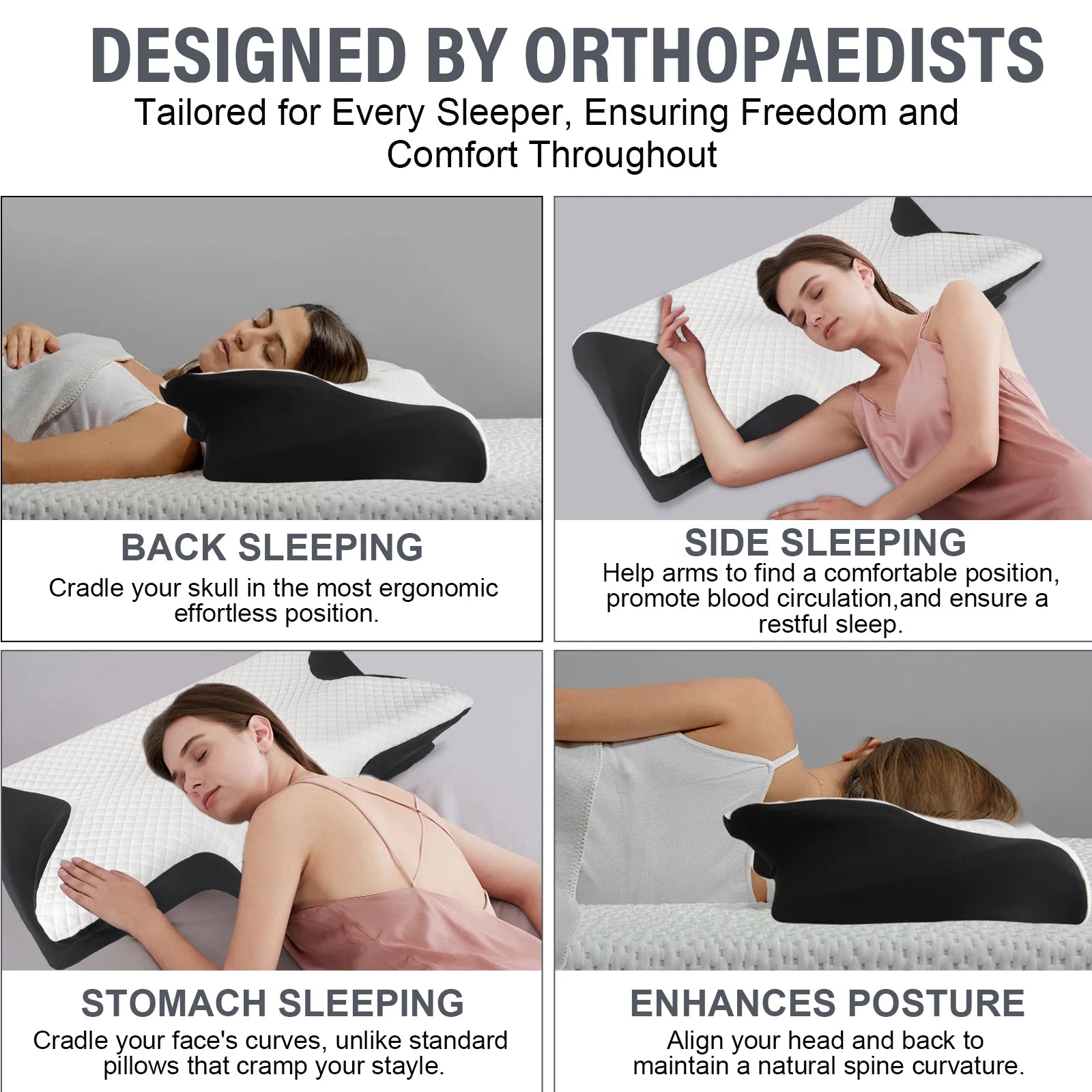 Oreiller cervical profilé à mémoire de forme
