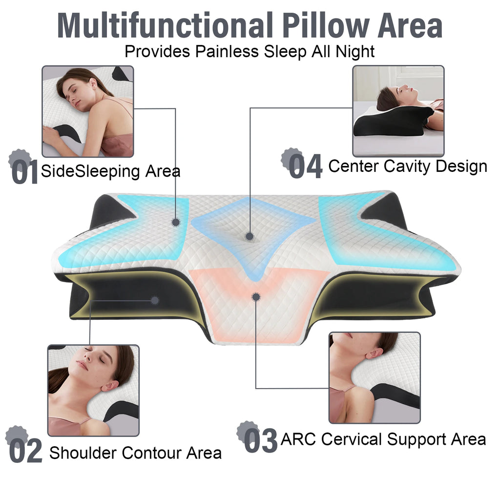 Oreiller cervical profilé à mémoire de forme
