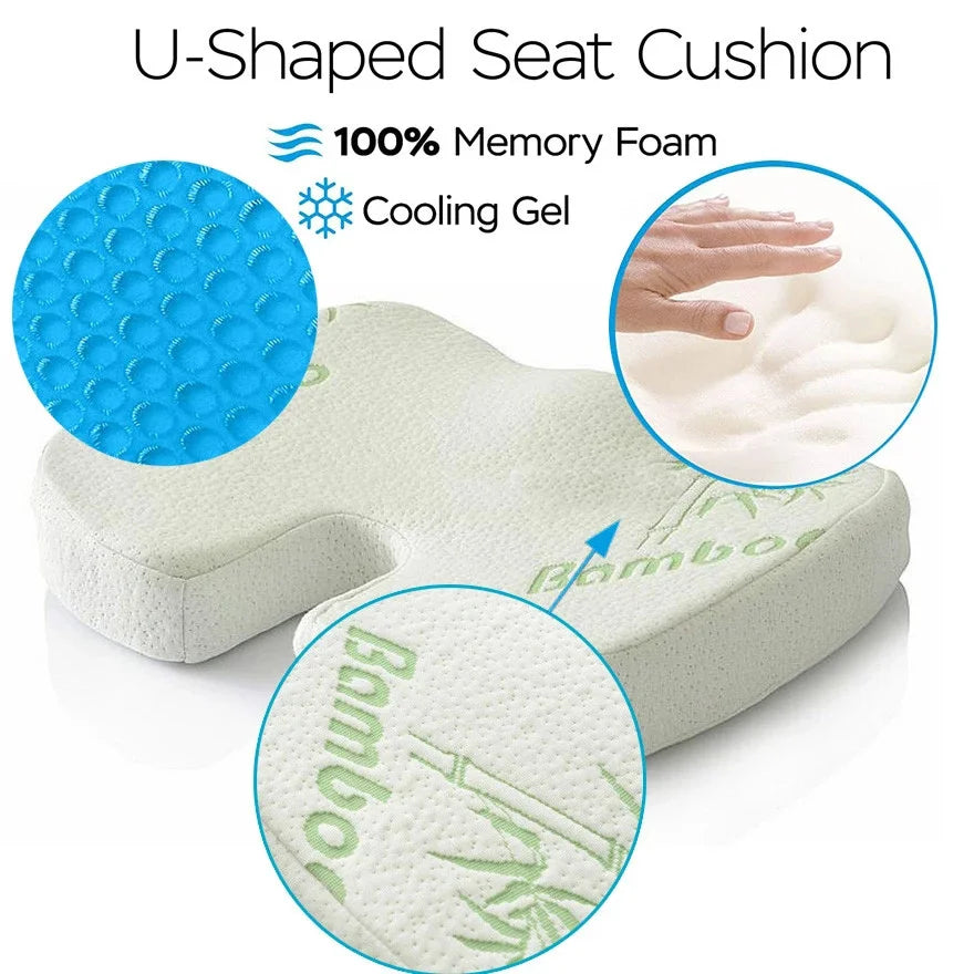 Coussin d'assise gel à mémoire de forme en U