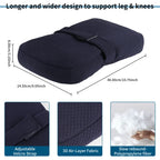 Coussin genoux long en fibre à sangle velcro