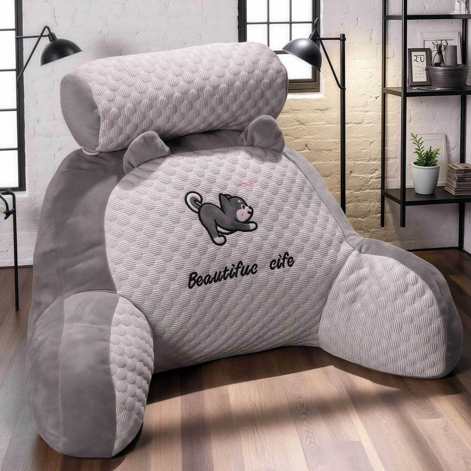 Coussin de lecture en U réglable