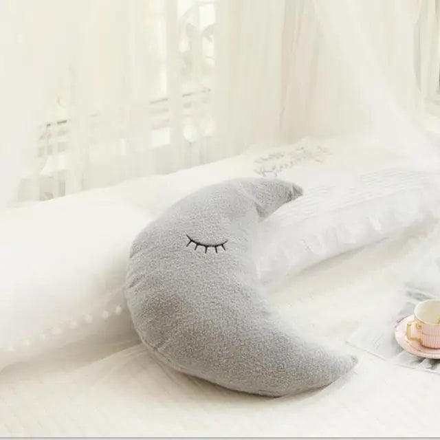 Coussin peluche nuage, étoile, lune et goutte de pluie pour enfant