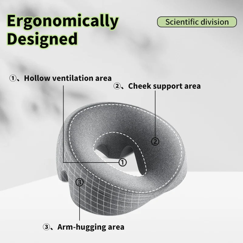 Coussin repose visage ergonomique à mémoire de forme
