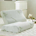 Oreiller cervical ondulé à housse bambou