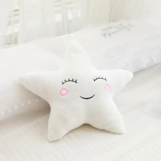 Coussin peluche nuage, étoile, lune et goutte de pluie pour enfant