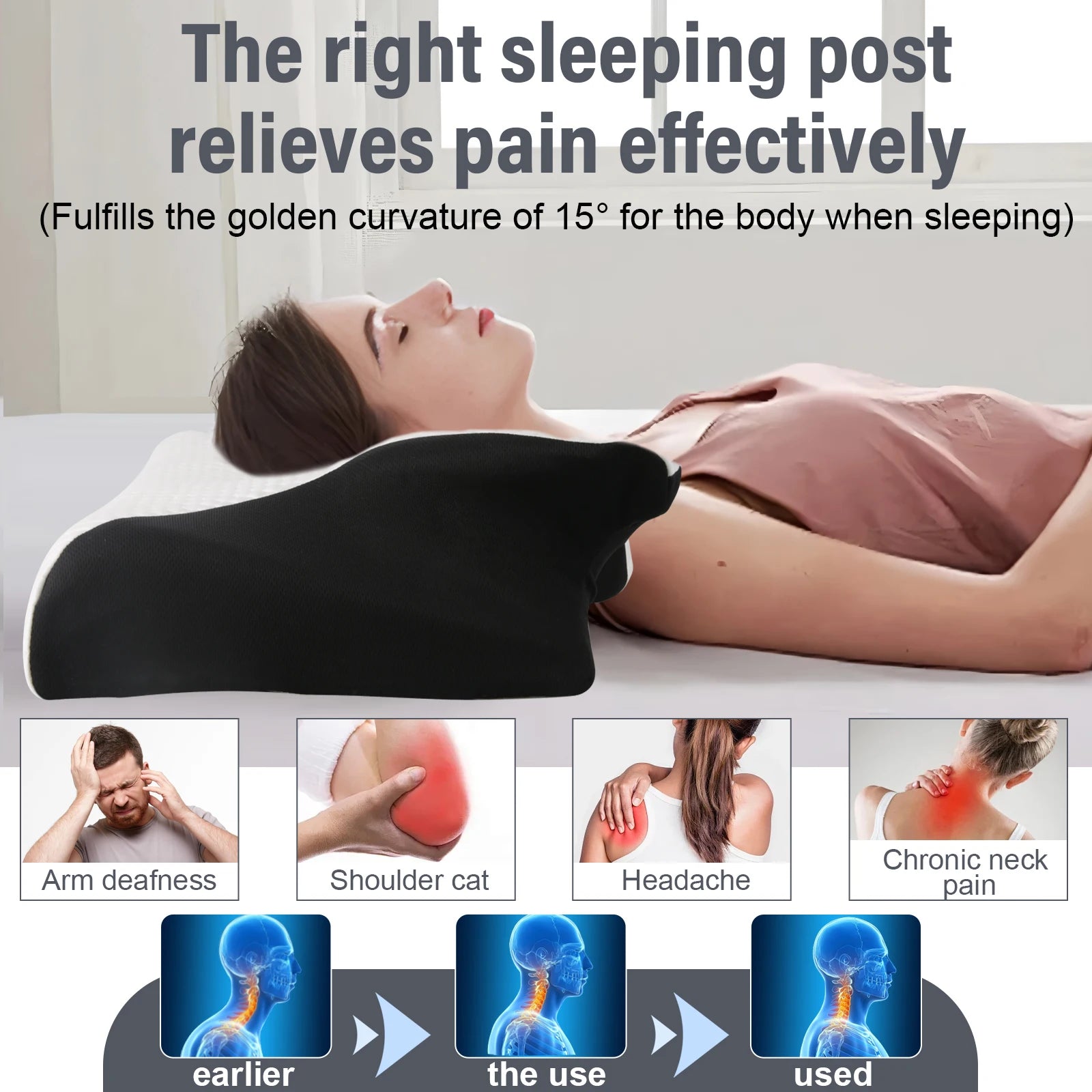 Oreiller cervical profilé à mémoire de forme