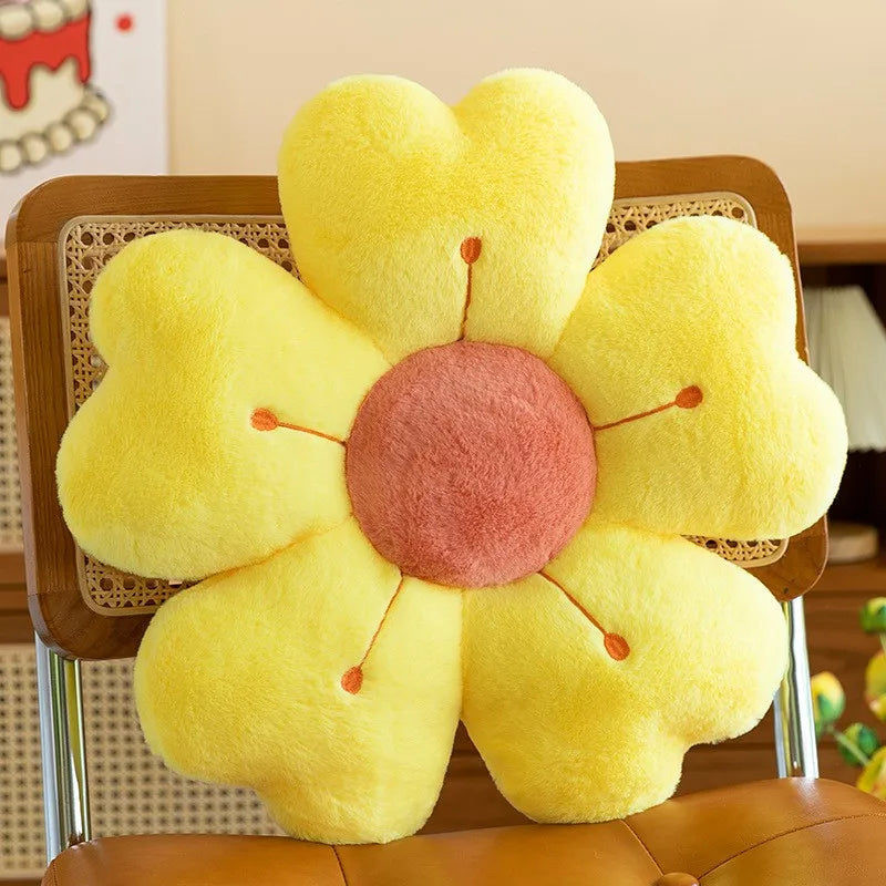 Coussin en peluche en forme de fleur