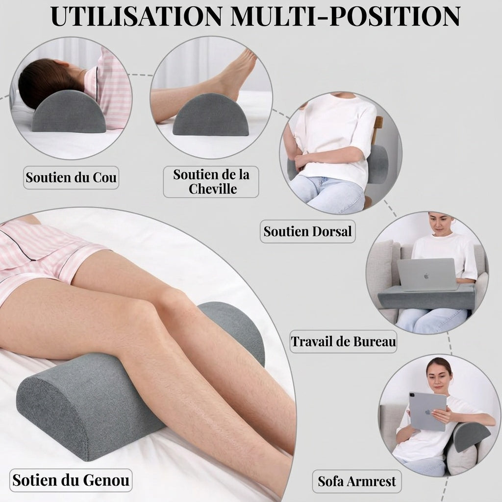 Coussin demi-lune multi-positions