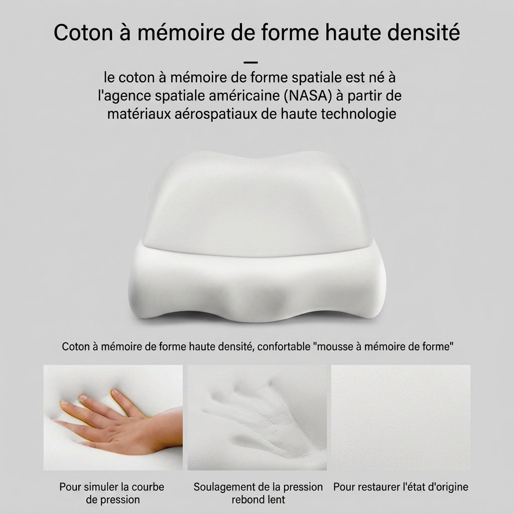 Oreiller cervical contour à courbure dorée