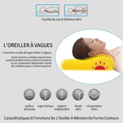 Oreiller cervical rafraîchissant à mémoire de forme