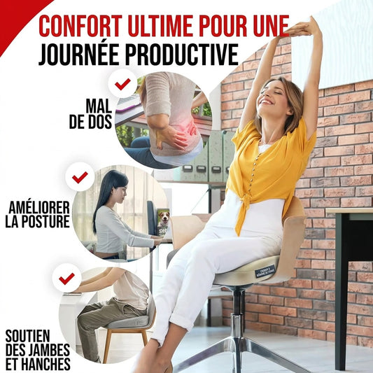 Coussin d'assise ergonomique en mousse à mémoire de forme